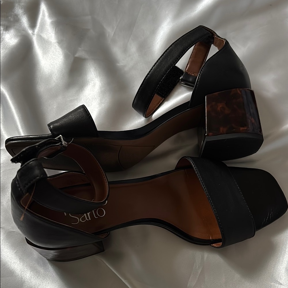 Franco Sarto Marble Block (Tortoise) Heel Sandals, Sz 8 (Used)